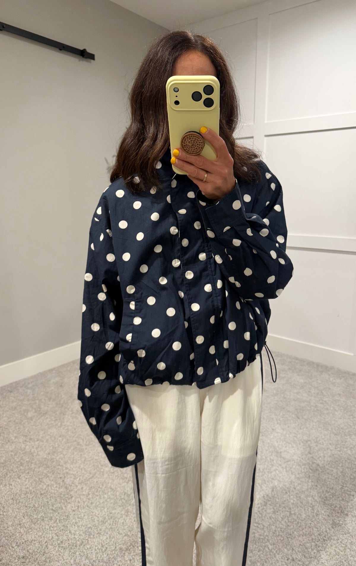 Polka Dot Jacket | Navy