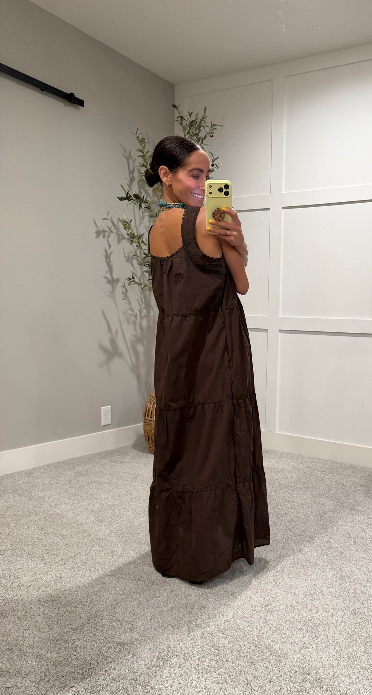 Eyelet Maxi | Brown