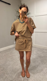 Ryder Striped Set | Tan/Navy