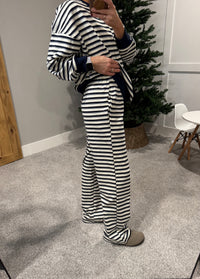 Crew Navy Striped Sweatpants