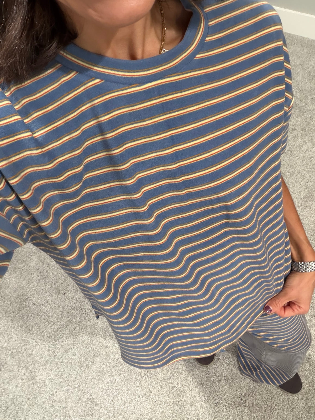 Junie Striped Set | Dusty Blue