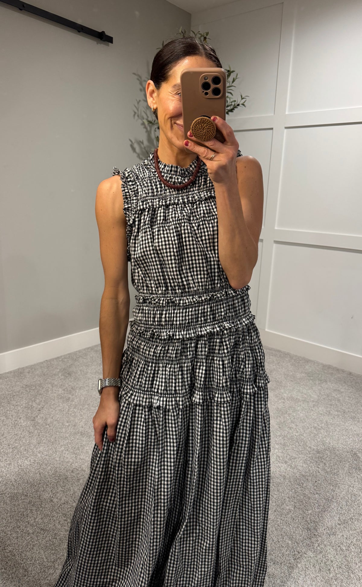 Neily Gingham Maxi | Black