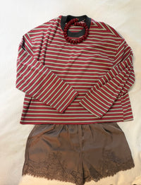 Lace Trim Shorts | Mocha