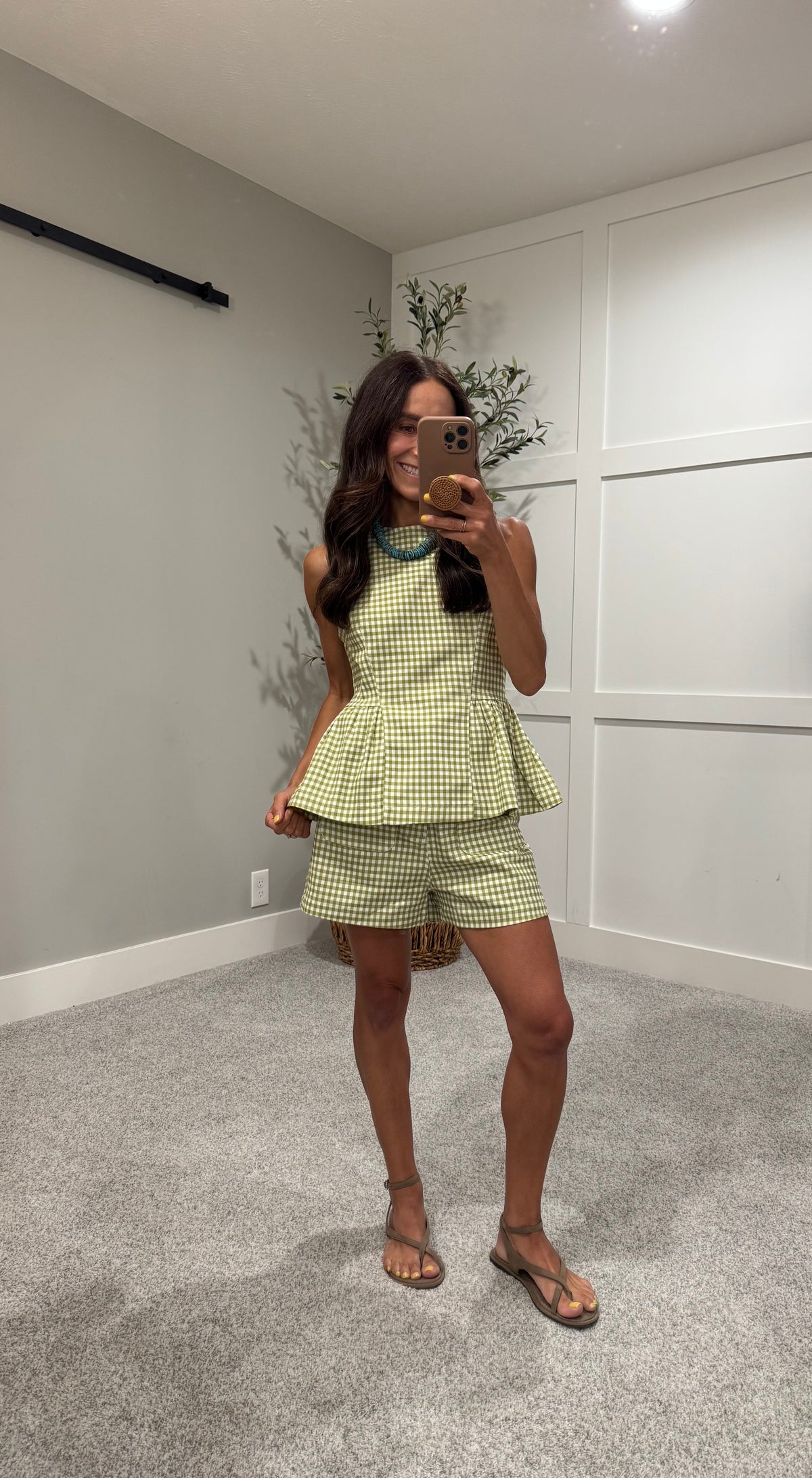 Isla Gingham Set | Matcha