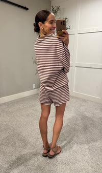 Lena Striped set | Mauve/Brown