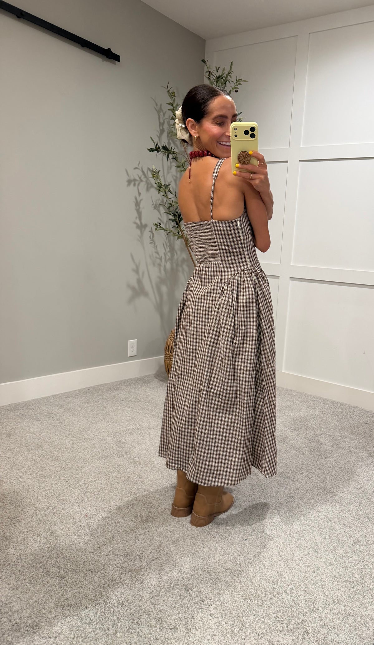 Vivian Checkered Dress | Brown