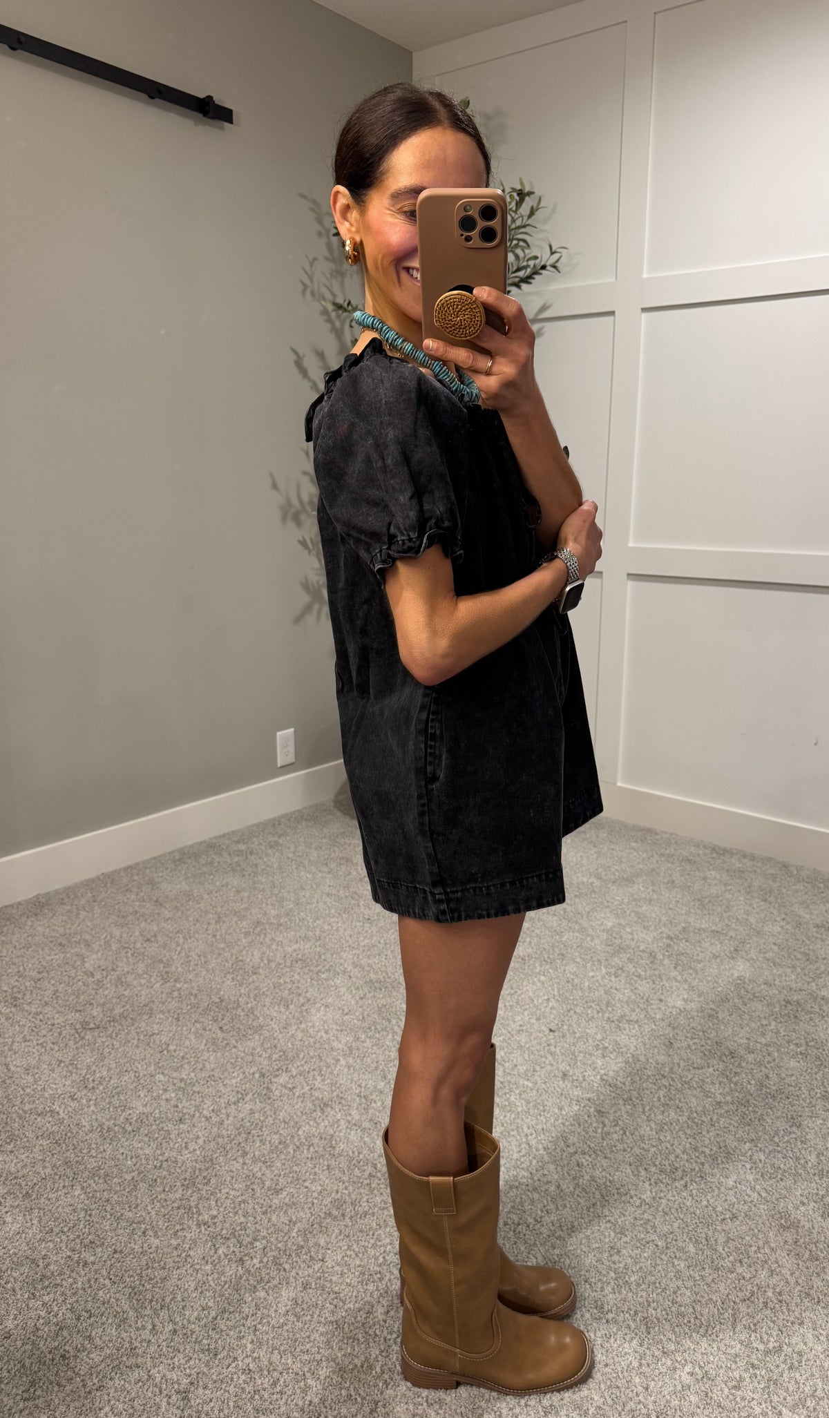 Gia Romper | Washed Black