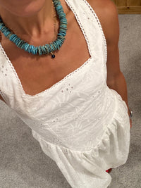 Giana Cross-Back Tie Maxi Dress | White