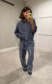 Paisley Print Navy Denim
