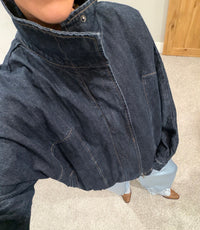 Harper High Neck Dark Denim Jacket