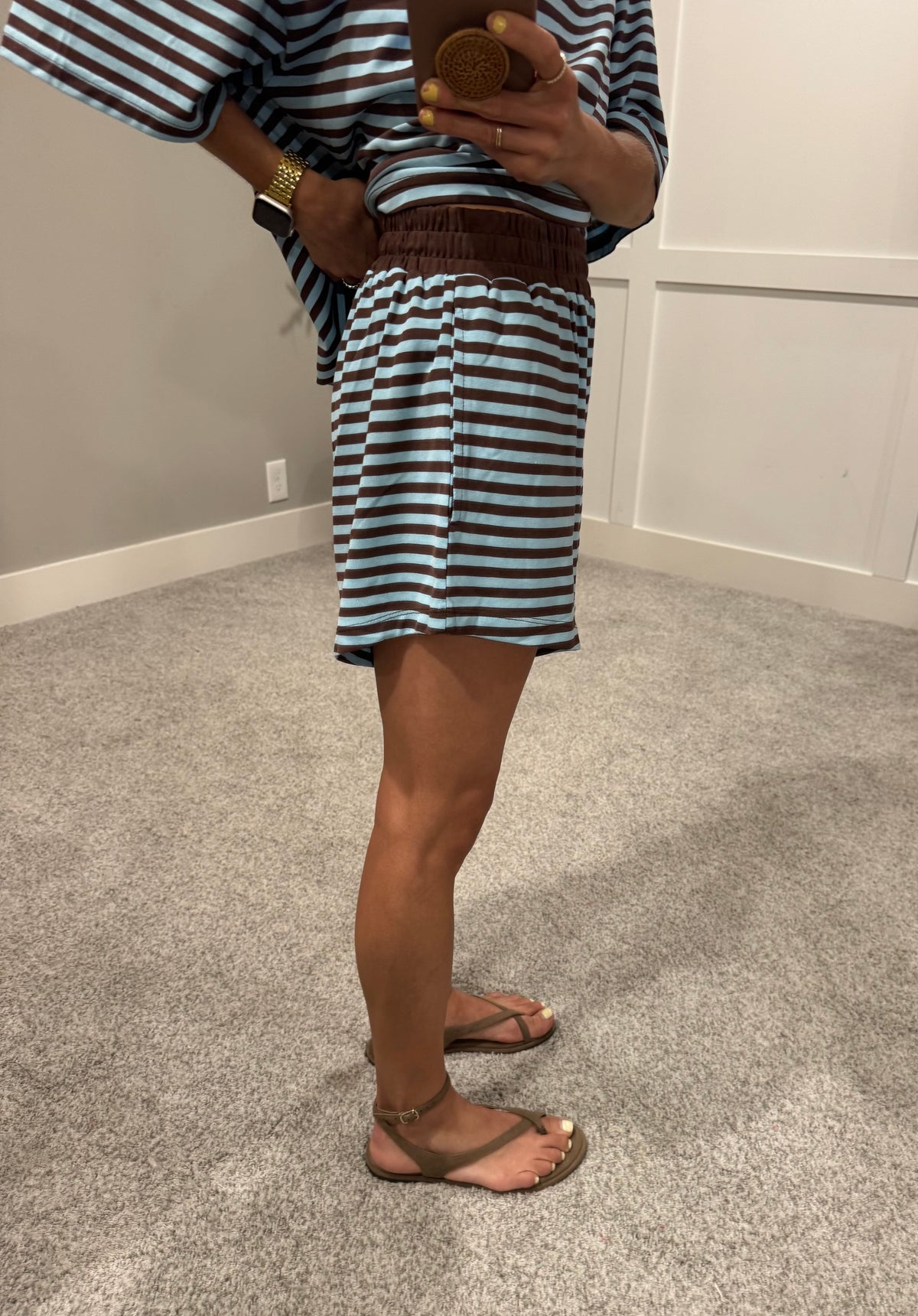 Lena Striped set | Blue/Brown