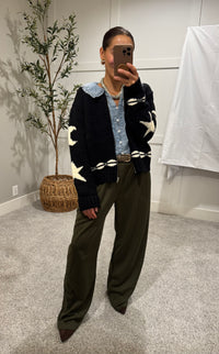 Denim Round Collar Button Down