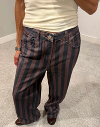 Vintage Stripe Jeans | Brown/Stripe
