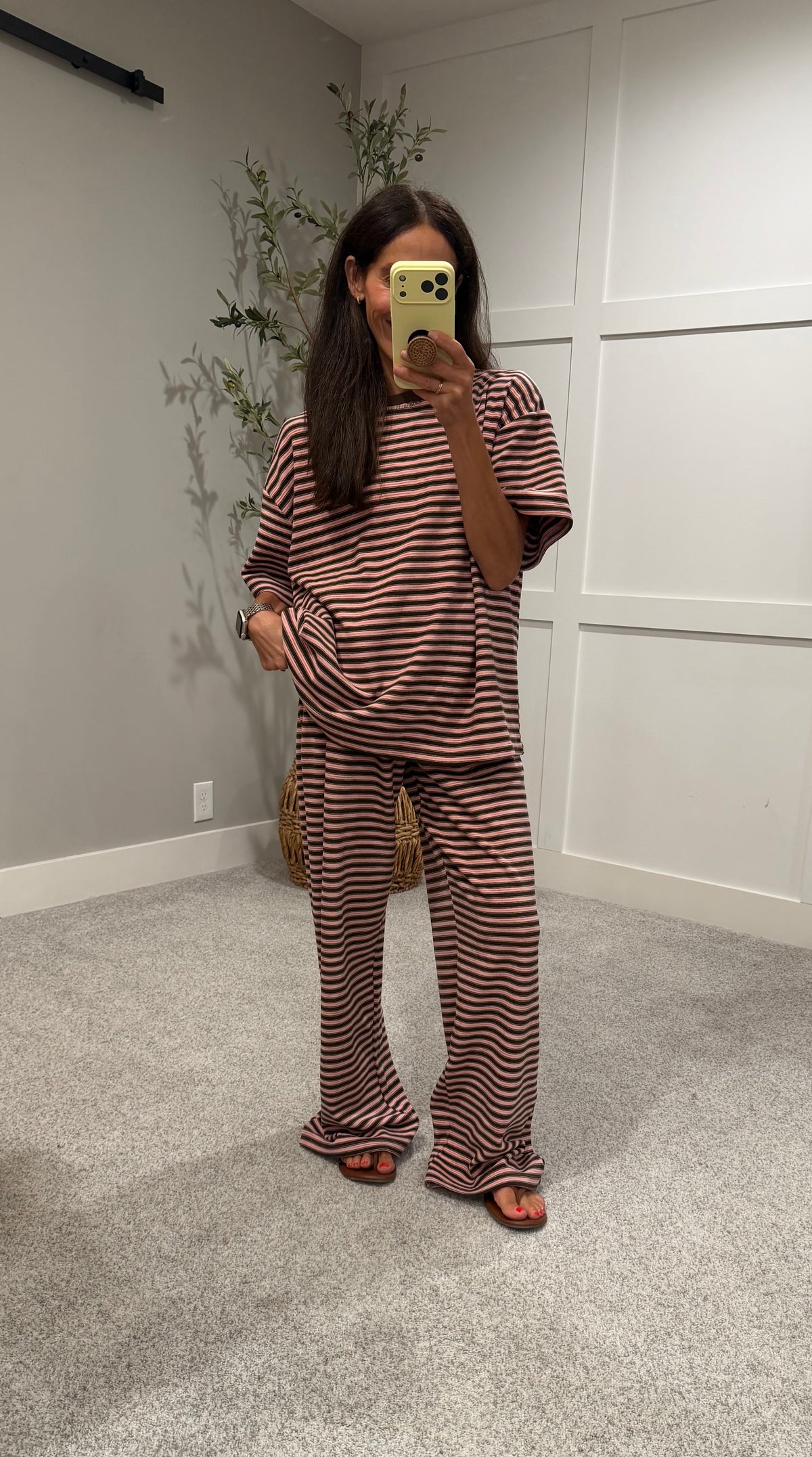 Morgan Pants | Pink/Brown