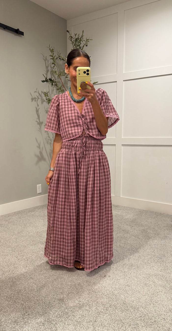 Margot Gingham Set | Mauve