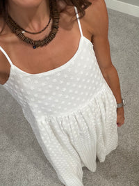Embroidered Floral Dress | White