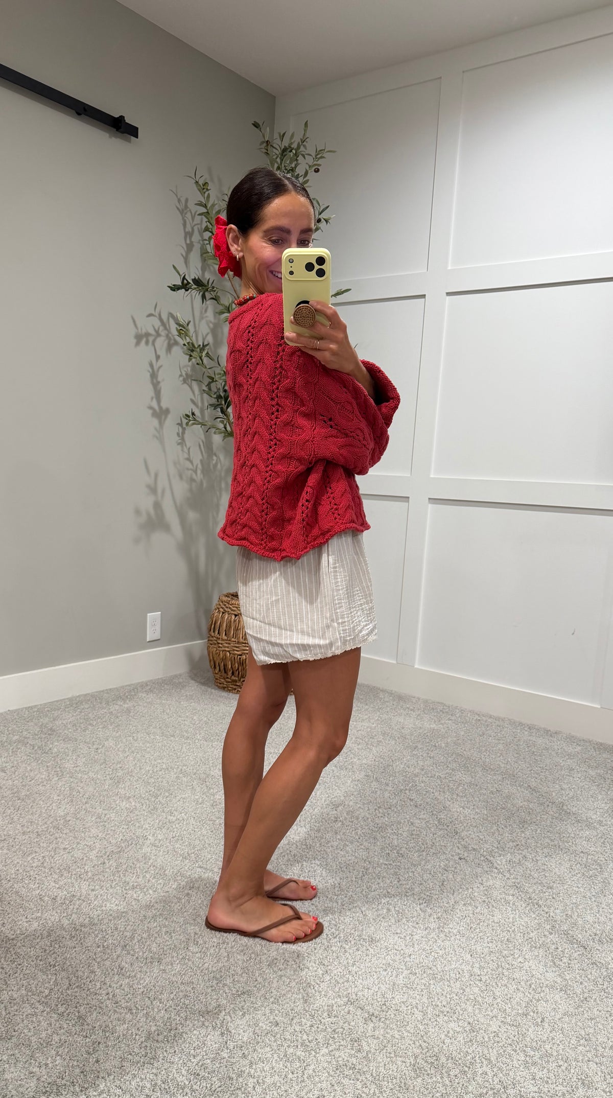 Carrie Cable Knit Sweater | Red