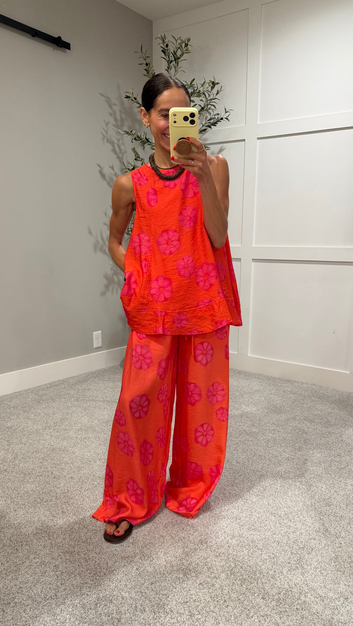 Kaui Floral Set | Red Orange