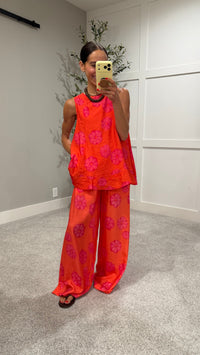Kaui Floral Set | Red Orange