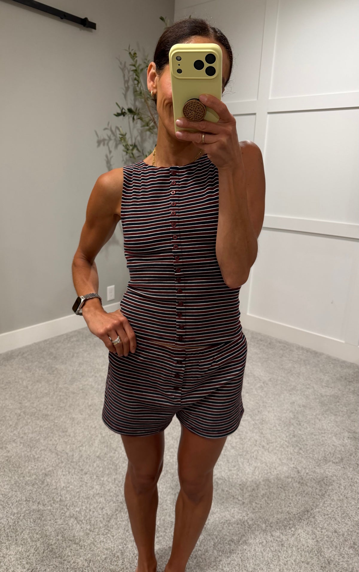 Midnight Stripe Top | Burgundy