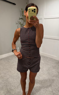 Midnight Stripe Top | Burgundy