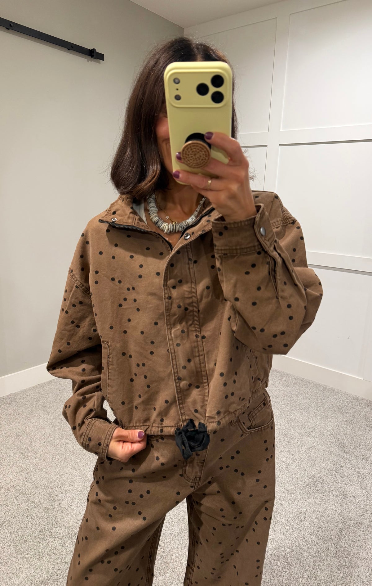 The Jo Jo Polka Dot Jacket | Cocoa/Black