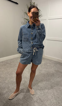 Acid Wash Denim Shorts