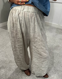 Coco Cotton Pants | Striped Natural