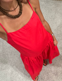 Poppy Poplin Dress | Red