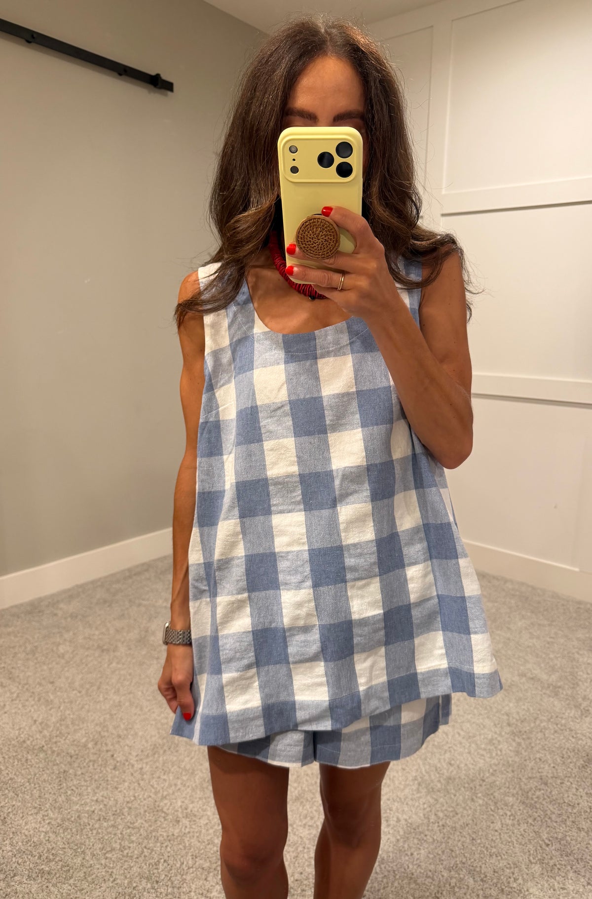 Kara Plaid Set | Blue