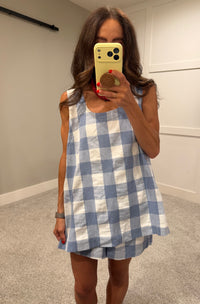 Kara Plaid Set | Blue