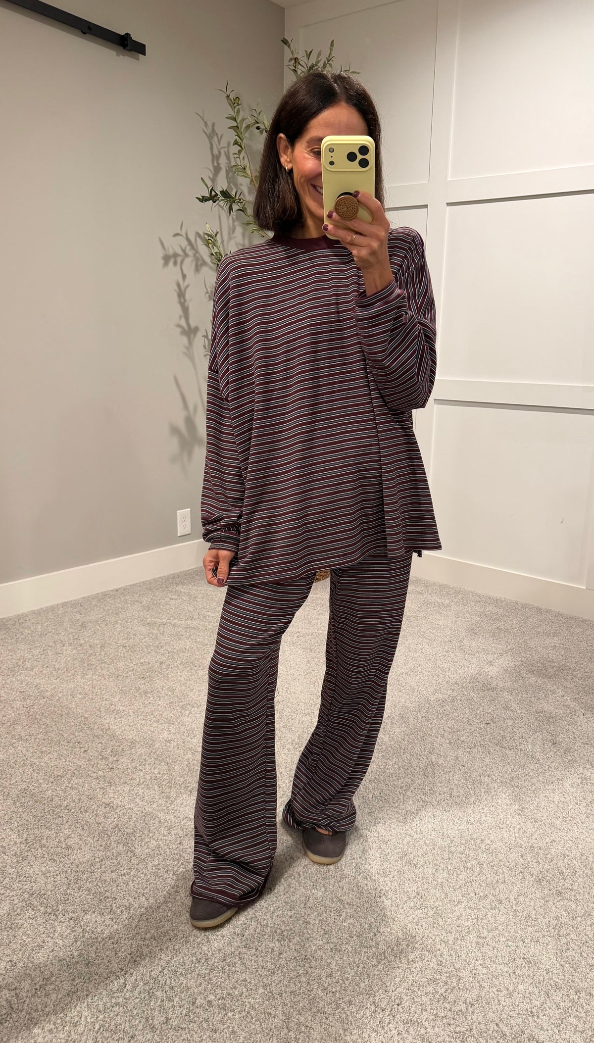 Lorenze Striped Set | Maroon Multi Stripe