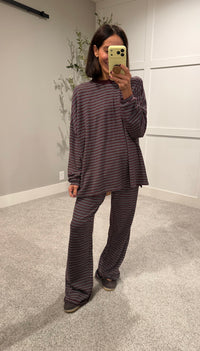 Lorenze Striped Set | Maroon Multi Stripe