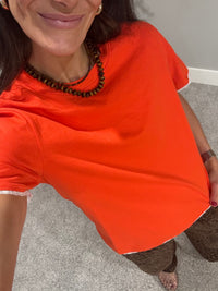 Tomato Red Lace Tee