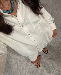 Kate Oversized Tencel Button-Up | Milk