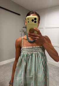 Jade Striped Dress | Green/Cream