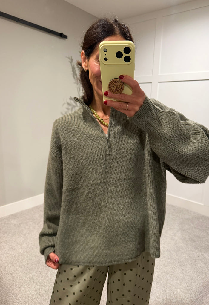 The Autumn Half-Zip Sweater | Olive