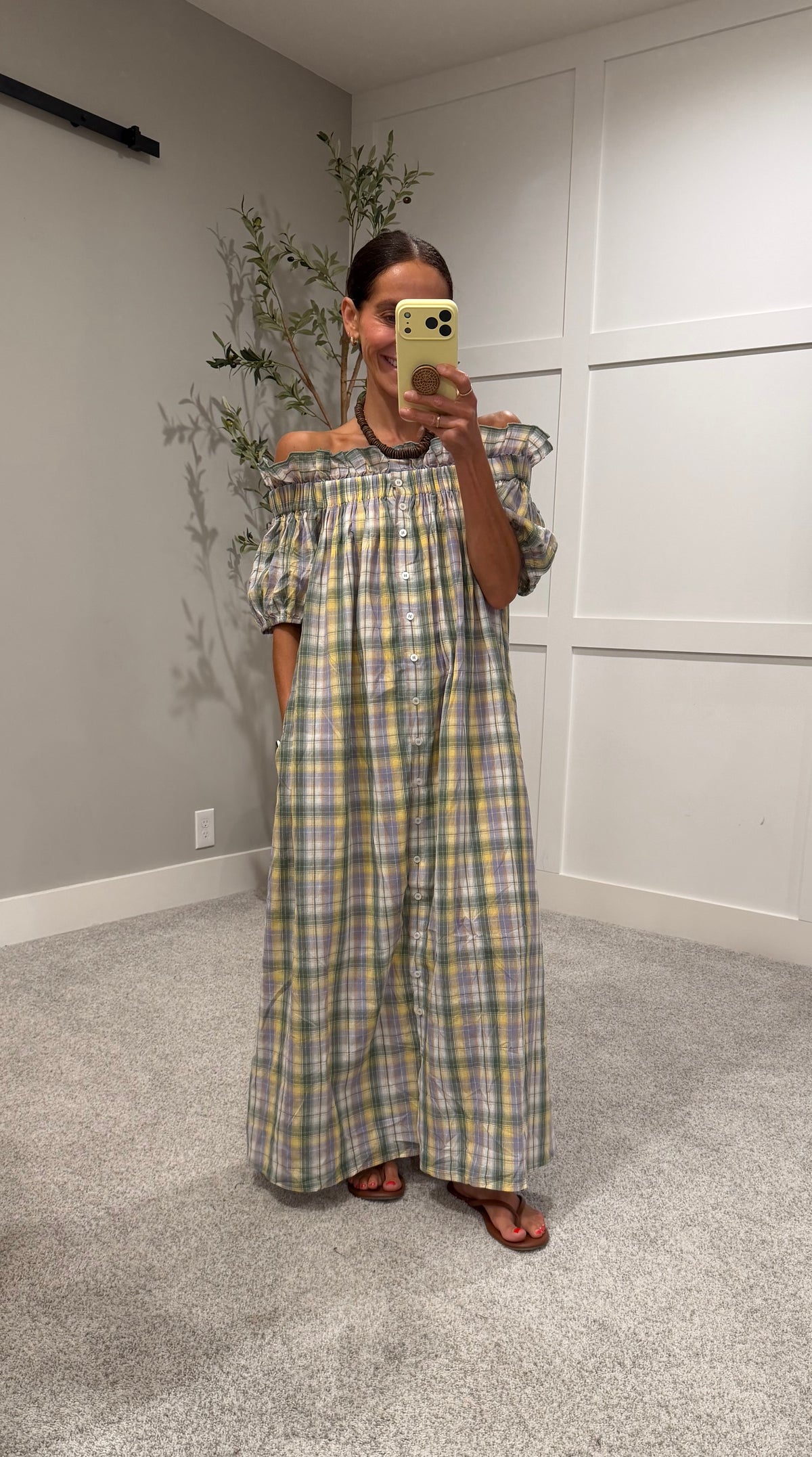 Charlotte plaid maxi dress | Sage