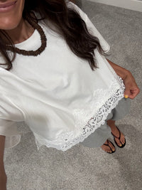 Elevated Lace Basic White Tee
