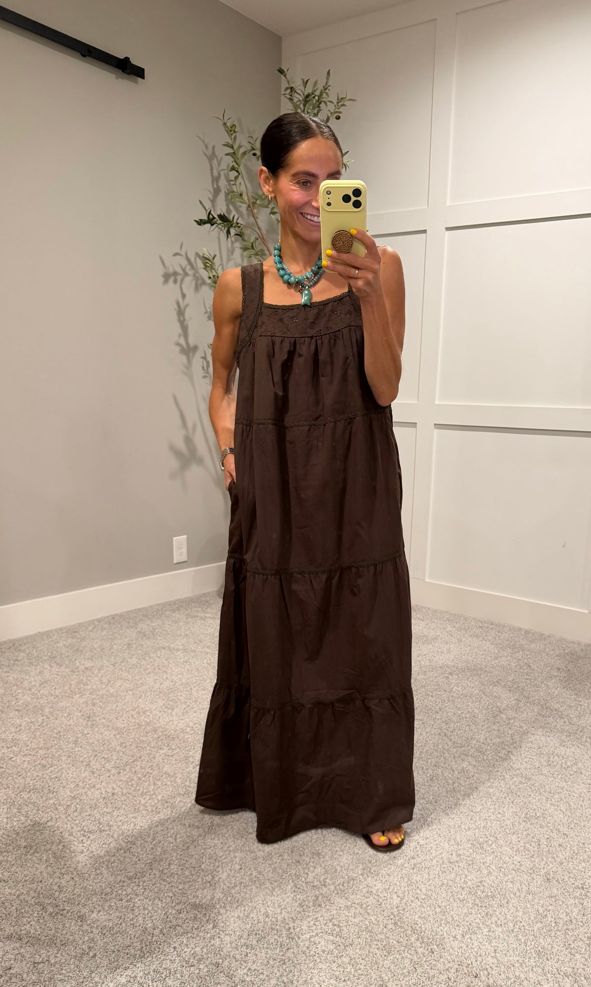 Eyelet Maxi | Brown