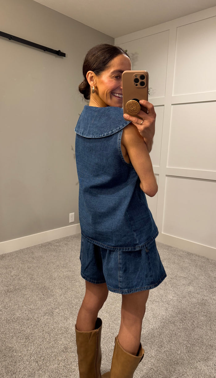 Peter Pan Denim Top