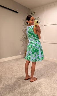 Azuela Floral Dress | Blue/Green