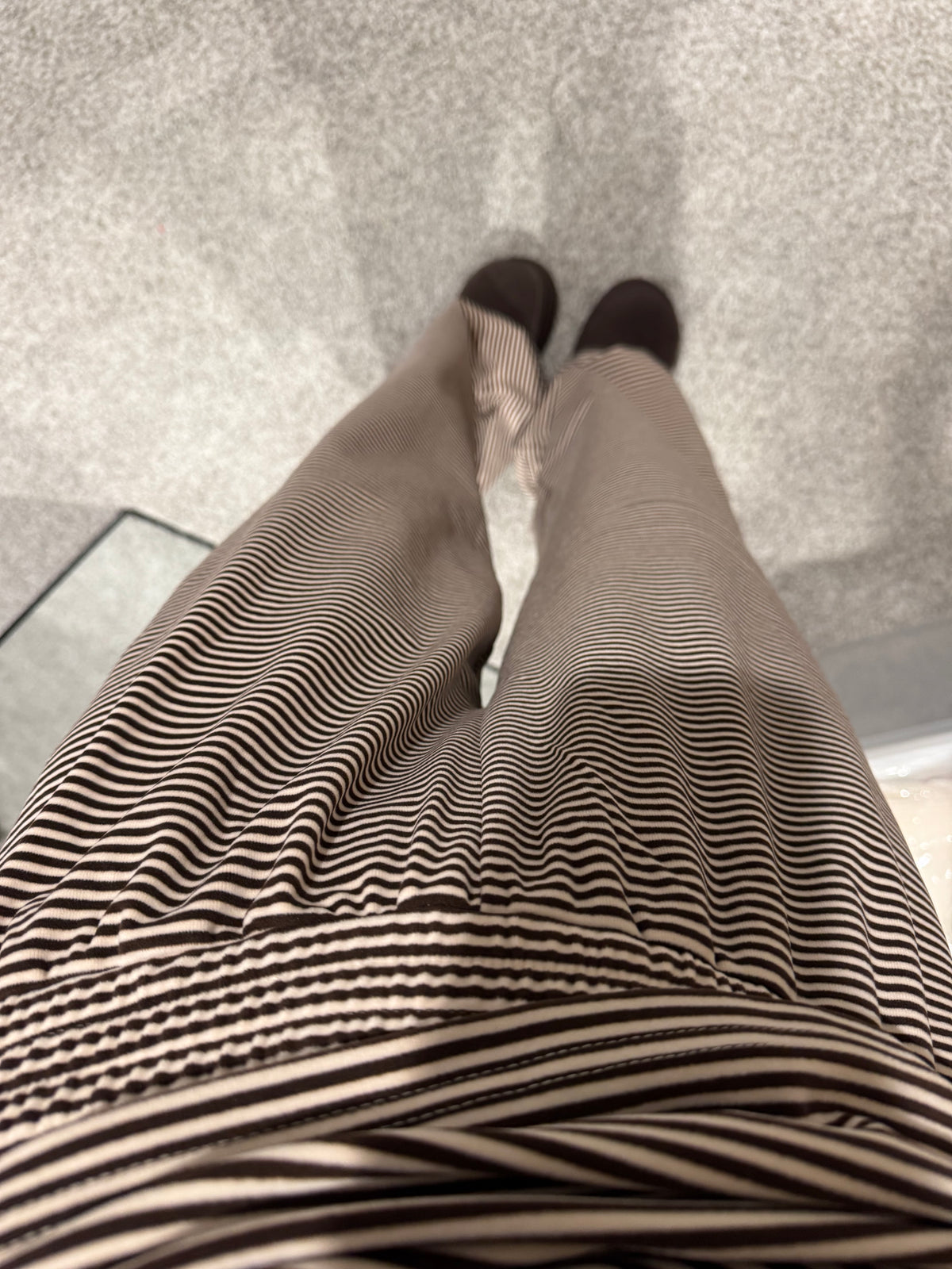 Lounging Brushed Knit Pants | Brown/Cream