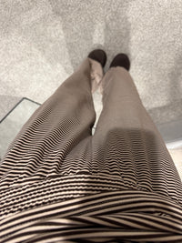 Lounging Brushed Knit Pants | Brown/Cream