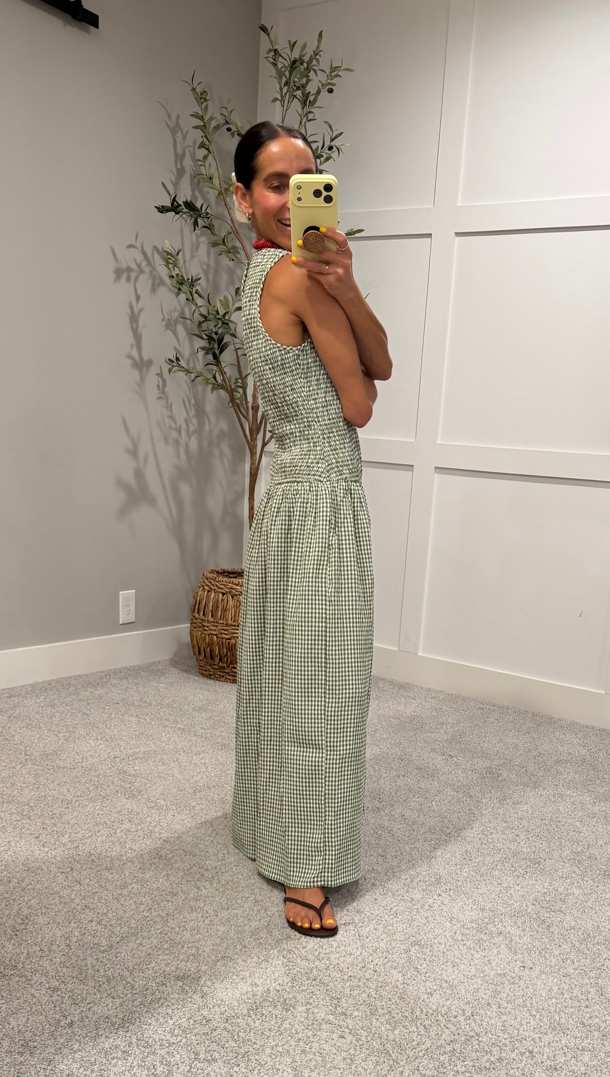 Cora Gingham Maxi Dress | Green