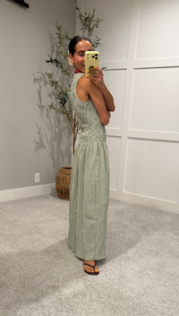 Cora Gingham Maxi Dress | Green