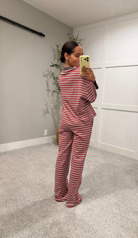 Whitney Striped Pants | Red