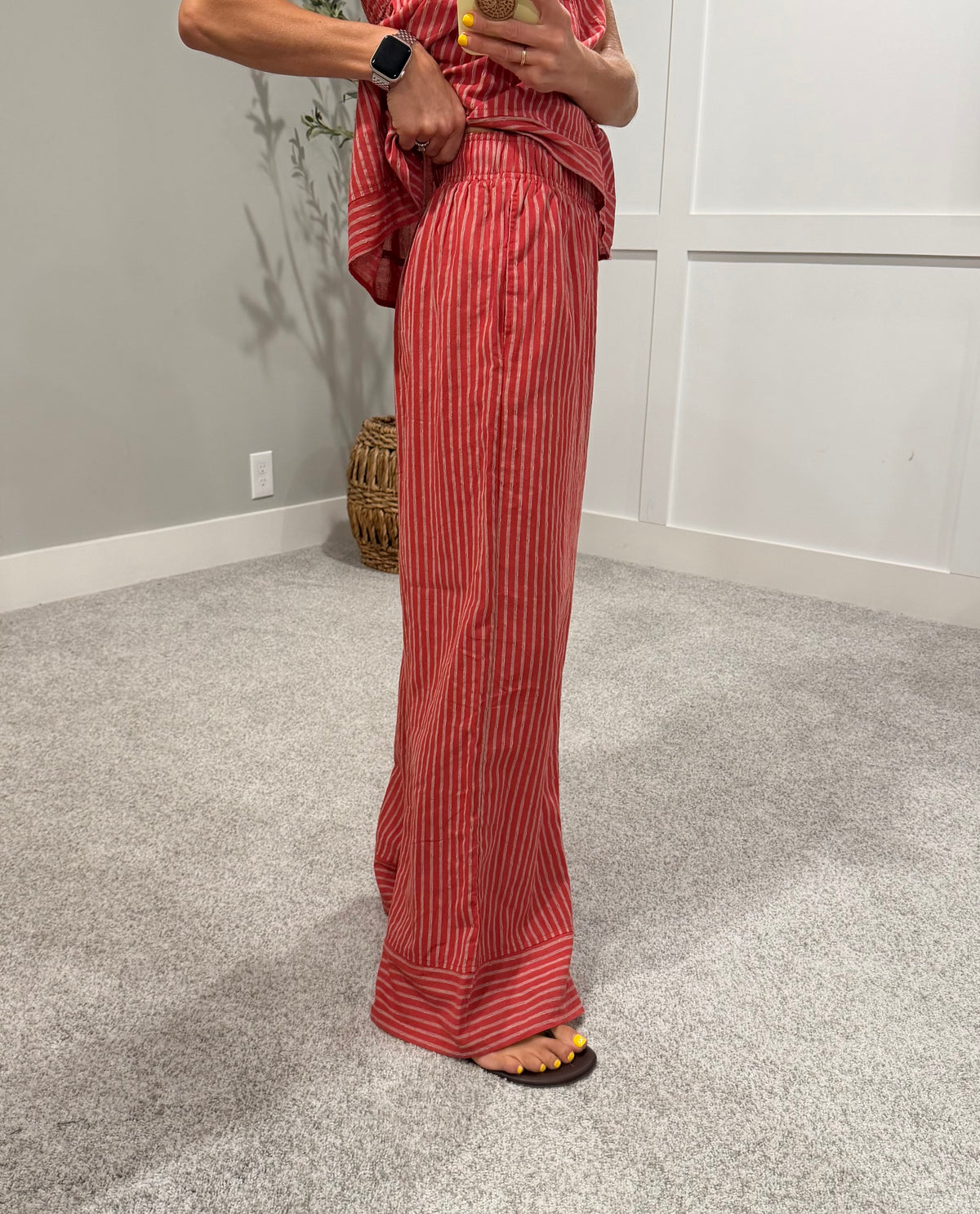 Monica Striped Set | Red