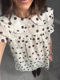 Flora Polka Dress | Cream