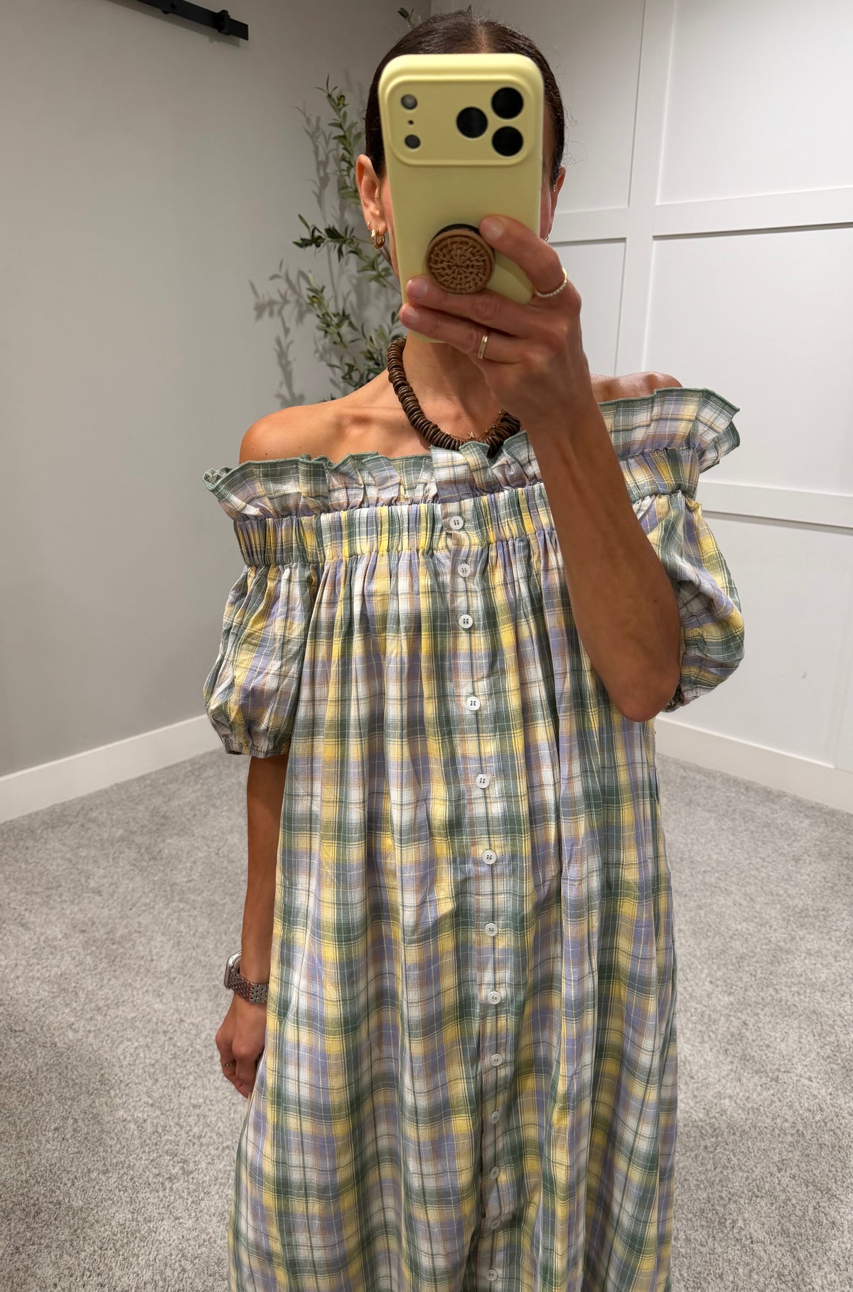 Charlotte plaid maxi dress | Sage